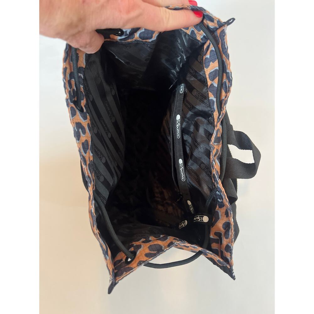 Lesportsac Leopard Print Drawstring Backpack Bag … - image 8